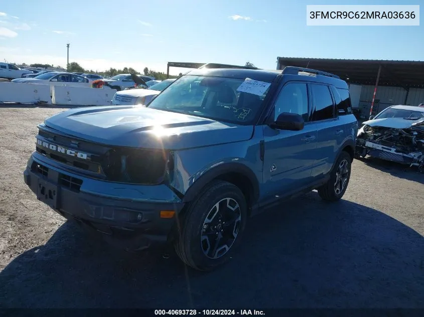 2021 Ford Bronco Sport Outer Banks VIN: 3FMCR9C62MRA03636 Lot: 40693728