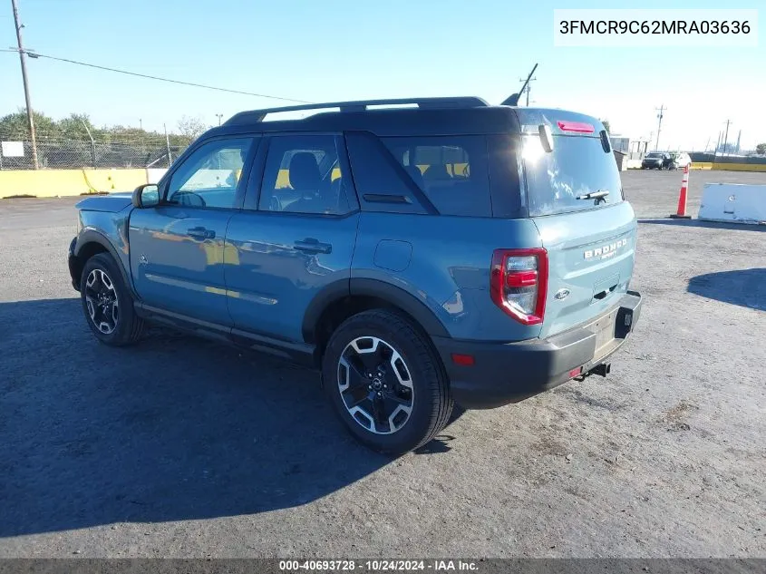 2021 Ford Bronco Sport Outer Banks VIN: 3FMCR9C62MRA03636 Lot: 40693728