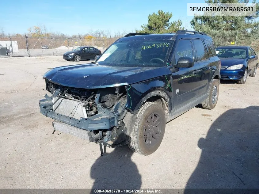 2021 Ford Bronco Sport Big Bend VIN: 3FMCR9B62MRA89581 Lot: 40693778