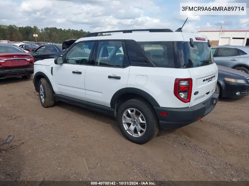 2021 Ford Bronco Sport VIN: 3FMCR9A64MRA89714 Lot: 40700142