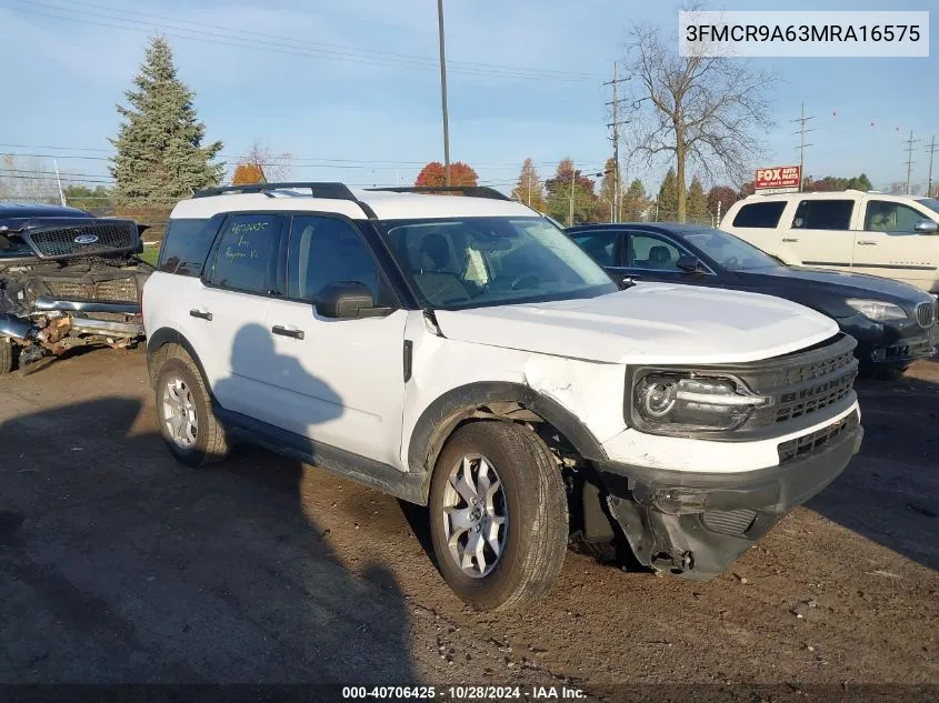 2021 Ford Bronco Sport VIN: 3FMCR9A63MRA16575 Lot: 40706425