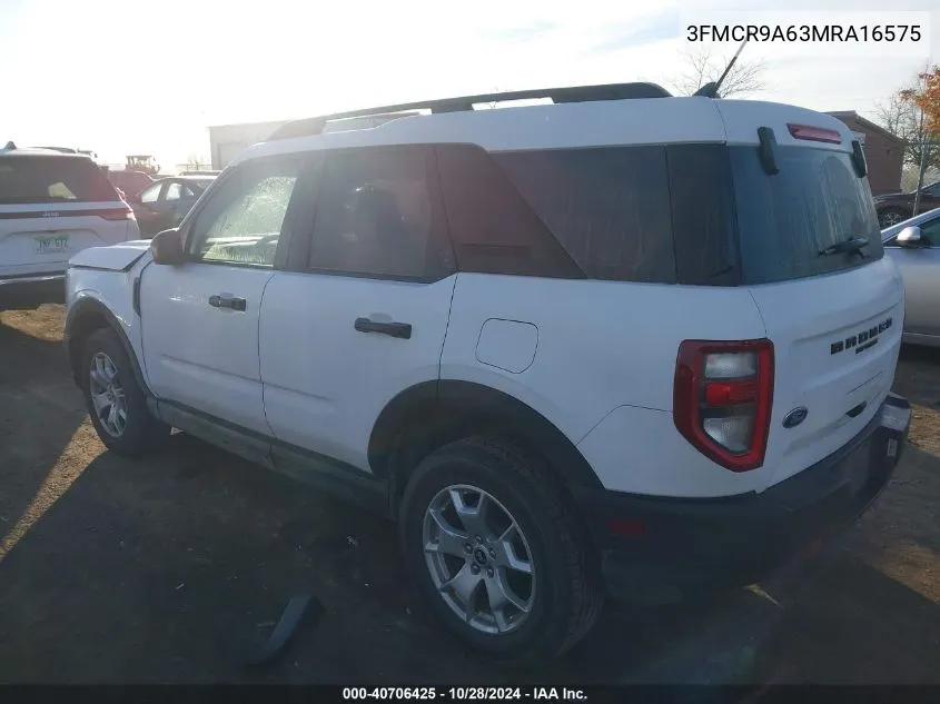 2021 Ford Bronco Sport VIN: 3FMCR9A63MRA16575 Lot: 40706425