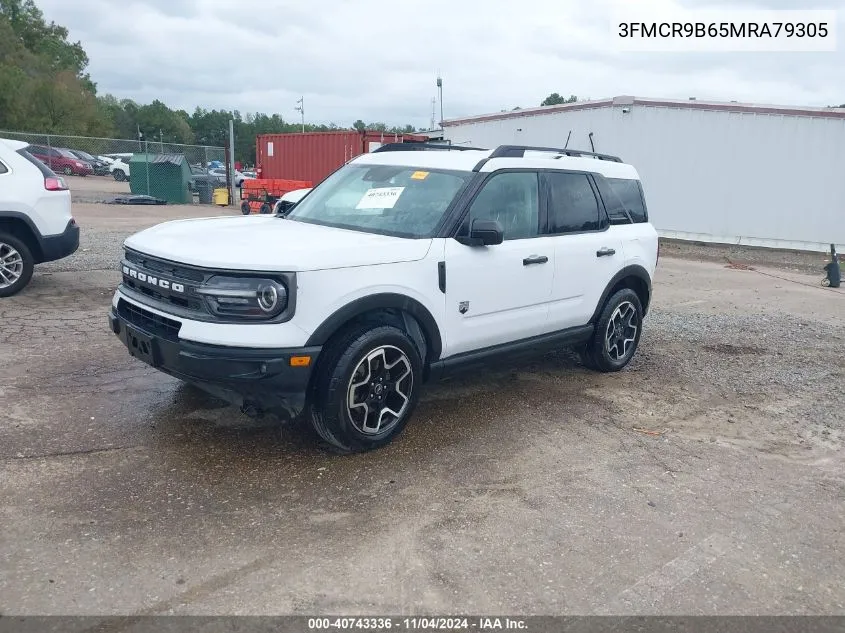 2021 Ford Bronco Sport Big Bend VIN: 3FMCR9B65MRA79305 Lot: 40743336