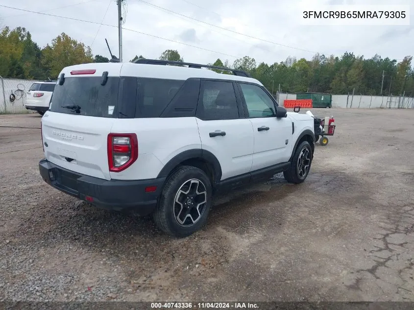 2021 Ford Bronco Sport Big Bend VIN: 3FMCR9B65MRA79305 Lot: 40743336