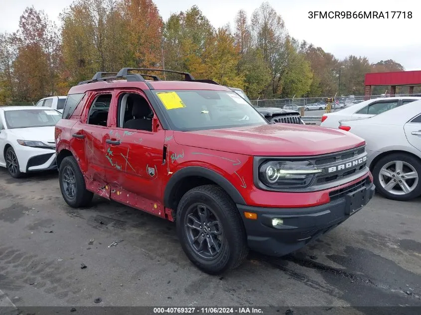 2021 Ford Bronco Sport Big Bend VIN: 3FMCR9B66MRA17718 Lot: 40769327