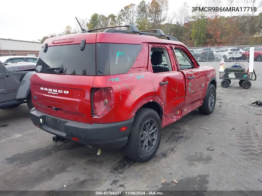 2021 Ford Bronco Sport Big Bend VIN: 3FMCR9B66MRA17718 Lot: 40769327