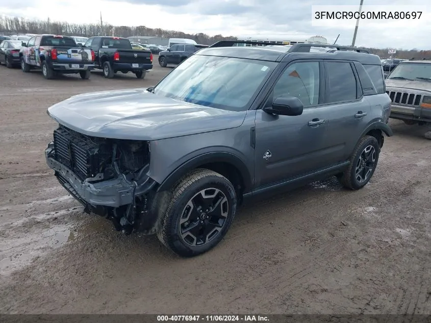 2021 Ford Bronco Sport Outer Banks VIN: 3FMCR9C60MRA80697 Lot: 40776947