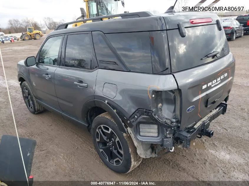 2021 Ford Bronco Sport Outer Banks VIN: 3FMCR9C60MRA80697 Lot: 40776947