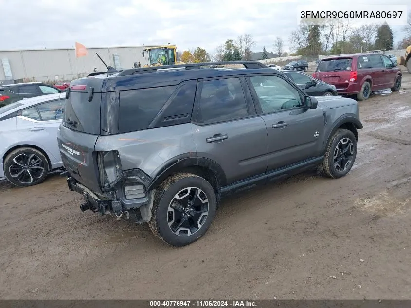 2021 Ford Bronco Sport Outer Banks VIN: 3FMCR9C60MRA80697 Lot: 40776947