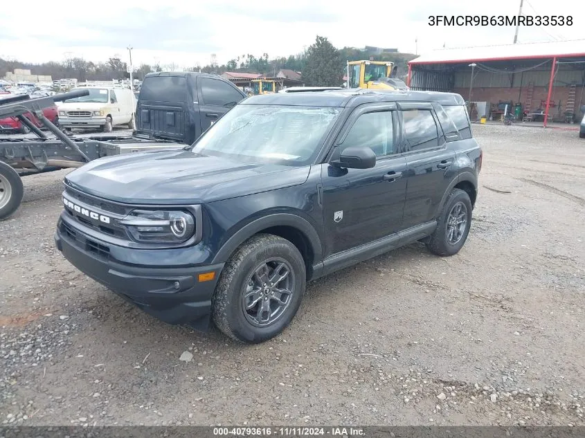 2021 Ford Bronco Sport Big Bend VIN: 3FMCR9B63MRB33538 Lot: 40793616