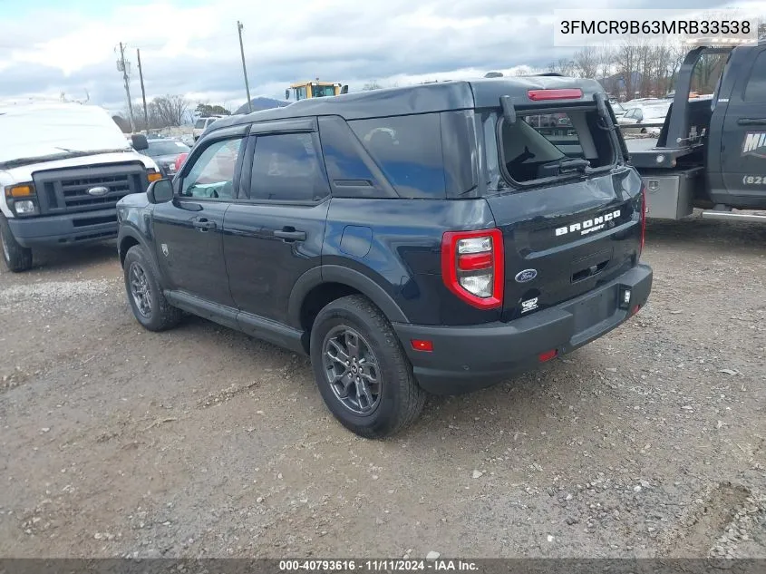 2021 Ford Bronco Sport Big Bend VIN: 3FMCR9B63MRB33538 Lot: 40793616