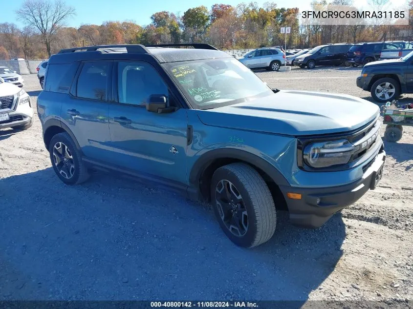 2021 Ford Bronco Sport Outer Banks VIN: 3FMCR9C63MRA31185 Lot: 40800142