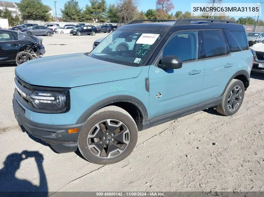 2021 Ford Bronco Sport Outer Banks VIN: 3FMCR9C63MRA31185 Lot: 40800142