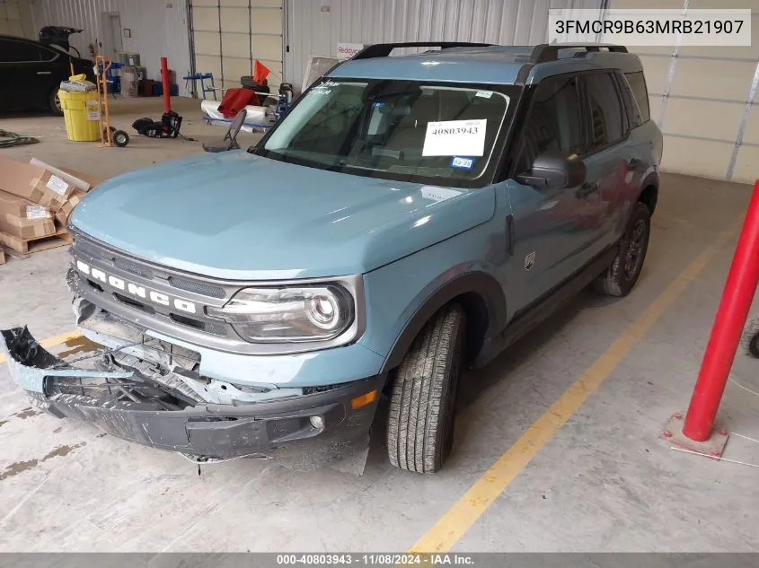 2021 Ford Bronco Sport Big Bend VIN: 3FMCR9B63MRB21907 Lot: 40803943