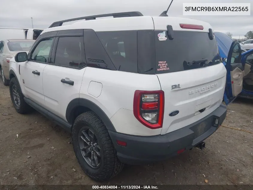 2021 Ford Bronco Sport Big Bend VIN: 3FMCR9B6XMRA22565 Lot: 40834004