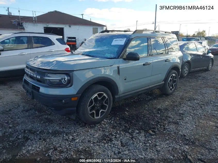 2021 Ford Bronco Sport Big Bend VIN: 3FMCR9B61MRA46124 Lot: 40835062