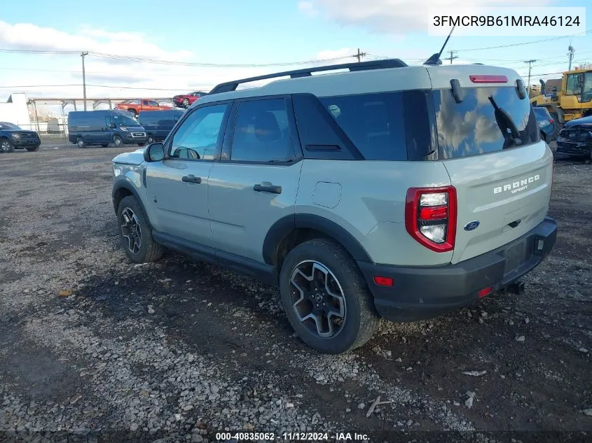 2021 Ford Bronco Sport Big Bend VIN: 3FMCR9B61MRA46124 Lot: 40835062