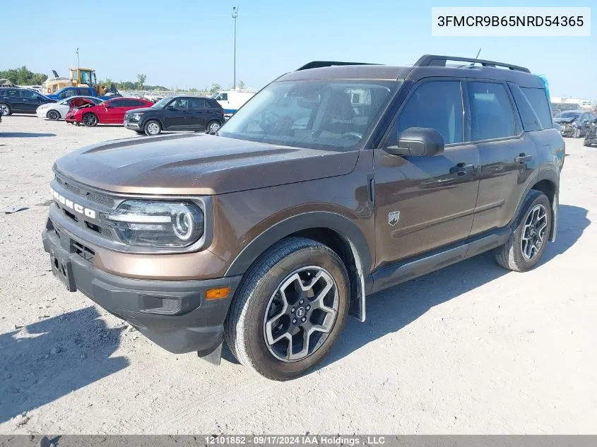 2022 Ford Bronco Sport Big Bend VIN: 3FMCR9B65NRD54365 Lot: 12101852