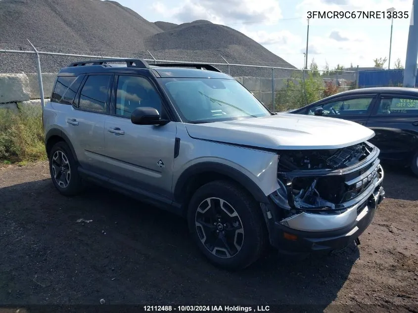 2022 Ford Bronco Sport Outer Banks VIN: 3FMCR9C67NRE13835 Lot: 12112488