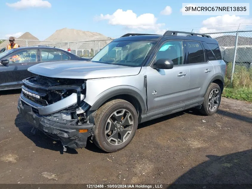 2022 Ford Bronco Sport Outer Banks VIN: 3FMCR9C67NRE13835 Lot: 12112488