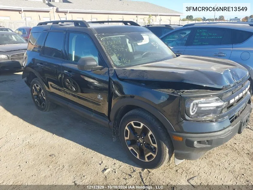 2022 Ford Bronco Sport Outer Banks VIN: 3FMCR9C66NRE13549 Lot: 12132829