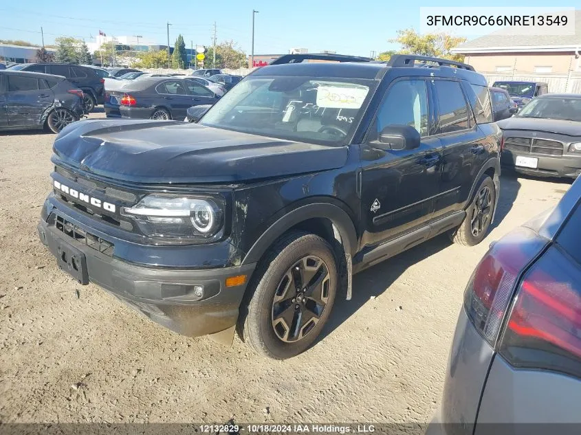 2022 Ford Bronco Sport Outer Banks VIN: 3FMCR9C66NRE13549 Lot: 12132829