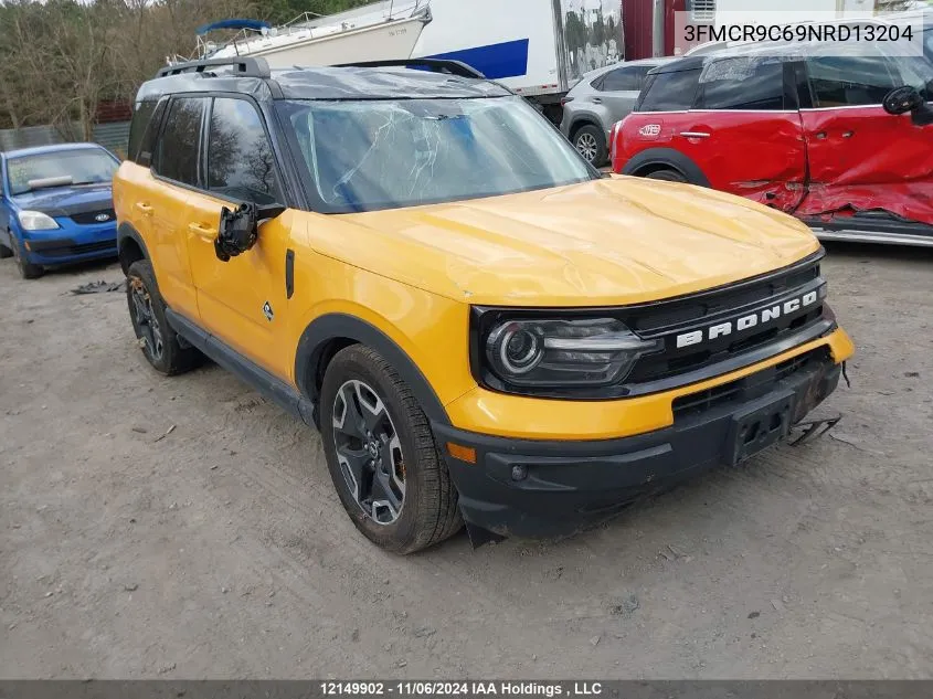 2022 Ford Bronco Sport Outer Banks VIN: 3FMCR9C69NRD13204 Lot: 12149902