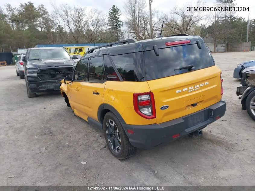 2022 Ford Bronco Sport Outer Banks VIN: 3FMCR9C69NRD13204 Lot: 12149902