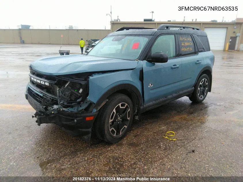 2022 Ford Bronco Sport VIN: 3FMCR9C67NRD63535 Lot: 20182376