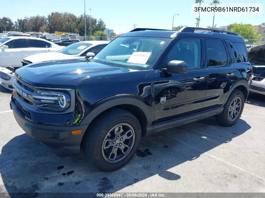 2022 Ford Bronco Sport Big Bend VIN: 3FMCR9B61NRD61734 Lot: 39359947