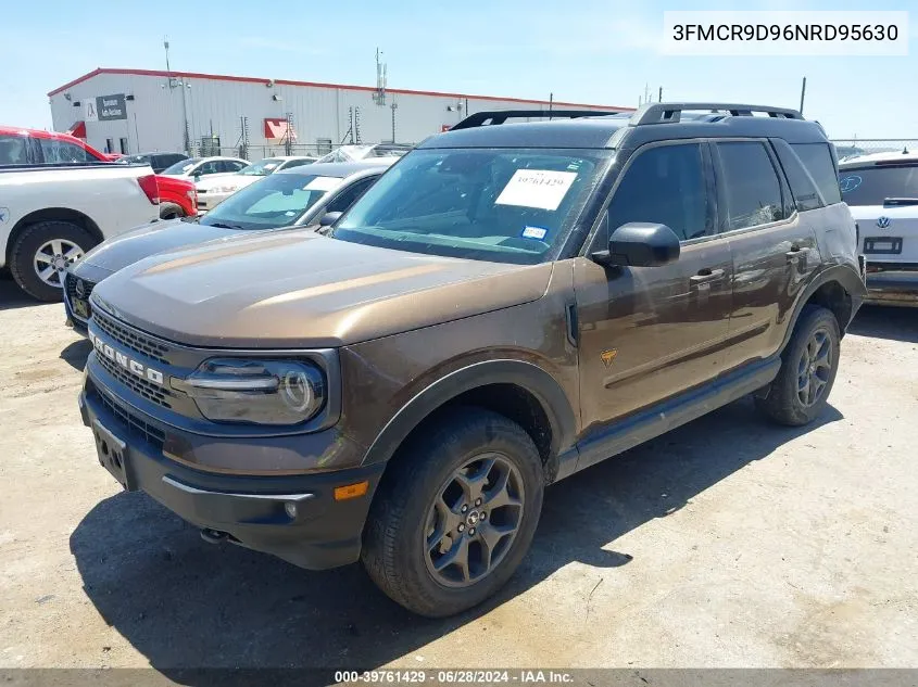 2022 Ford Bronco Sport Badlands VIN: 3FMCR9D96NRD95630 Lot: 39761429