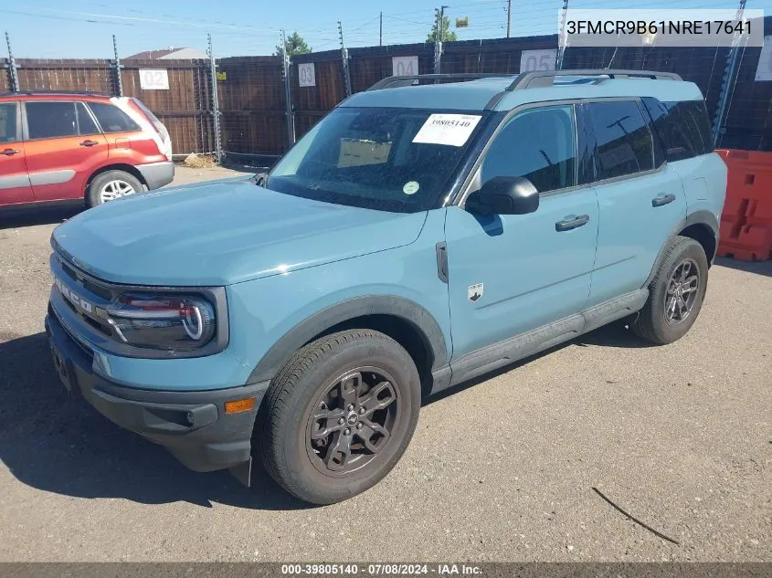 2022 Ford Bronco Sport Big Bend VIN: 3FMCR9B61NRE17641 Lot: 39805140