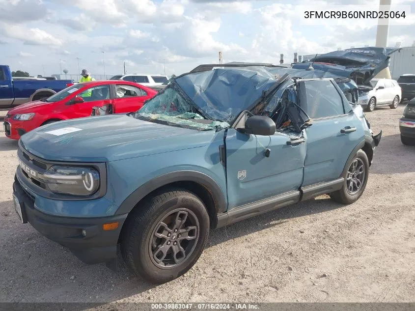 2022 Ford Bronco Sport Big Bend VIN: 3FMCR9B60NRD25064 Lot: 39883047