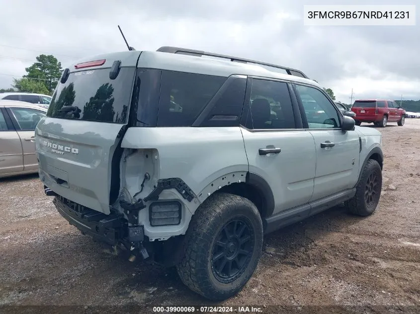 2022 Ford Bronco Sport Big Bend VIN: 3FMCR9B67NRD41231 Lot: 39900069