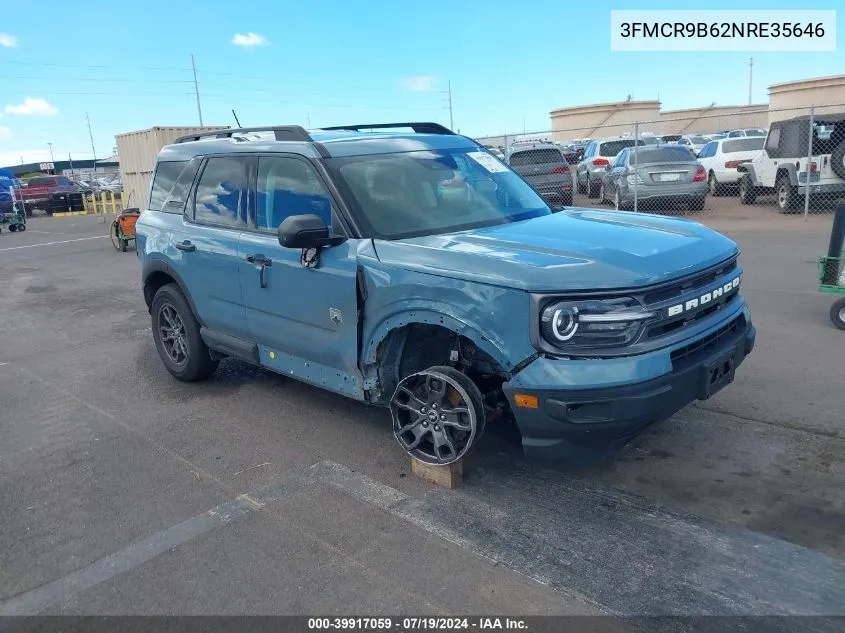 2022 Ford Bronco Sport Big Bend VIN: 3FMCR9B62NRE35646 Lot: 39917059