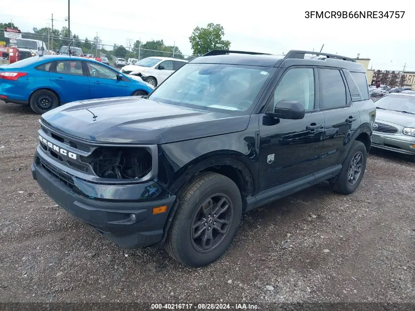 2022 Ford Bronco Sport Big Bend VIN: 3FMCR9B66NRE34757 Lot: 40216717