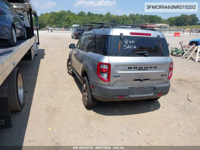 2022 Ford Bronco Sport VIN: 3FMCR9A60NRD15202 Lot: 40218178