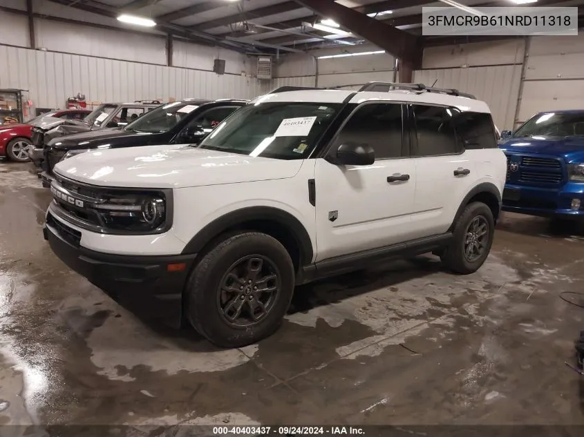 2022 Ford Bronco Sport Big Bend VIN: 3FMCR9B61NRD11318 Lot: 40403437