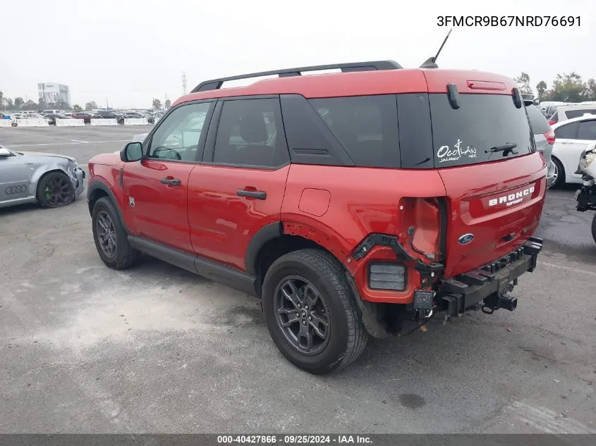 2022 Ford Bronco Sport Big Bend VIN: 3FMCR9B67NRD76691 Lot: 40427866