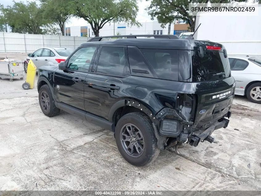 2022 Ford Bronco Sport Big Bend VIN: 3FMCR9B67NRD02459 Lot: 40432208