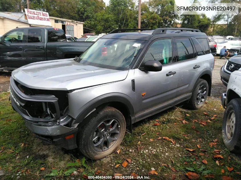 2022 Ford Bronco Sport Badlands VIN: 3FMCR9D93NRE20497 Lot: 40434380