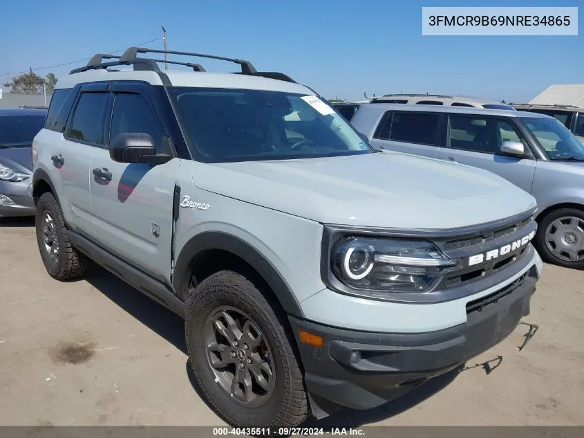 2022 Ford Bronco Sport Big Bend VIN: 3FMCR9B69NRE34865 Lot: 40435511