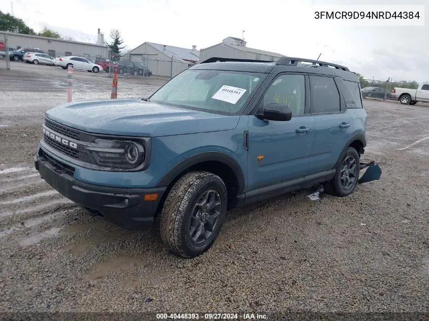 2022 Ford Bronco Sport Badlands VIN: 3FMCR9D94NRD44384 Lot: 40448393