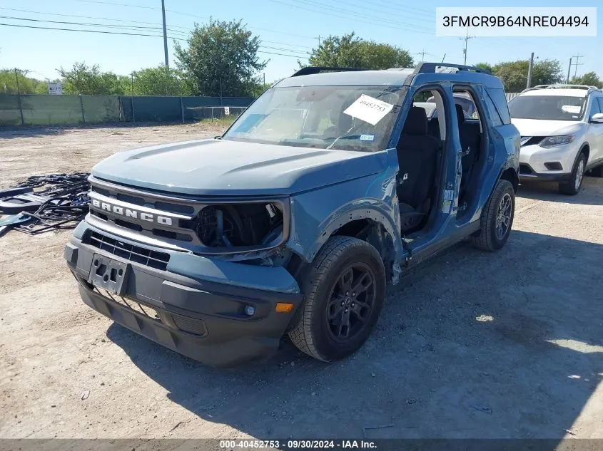 2022 Ford Bronco Sport Big Bend VIN: 3FMCR9B64NRE04494 Lot: 40452753