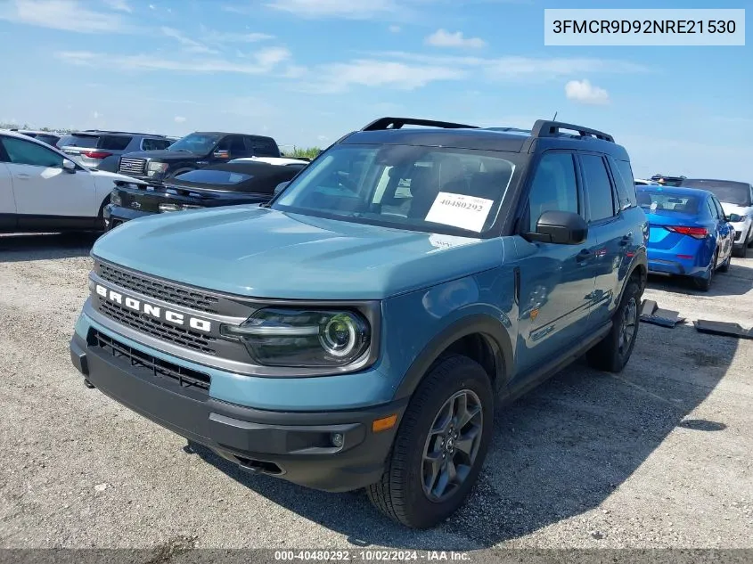 2022 Ford Bronco Sport Badlands VIN: 3FMCR9D92NRE21530 Lot: 40480292