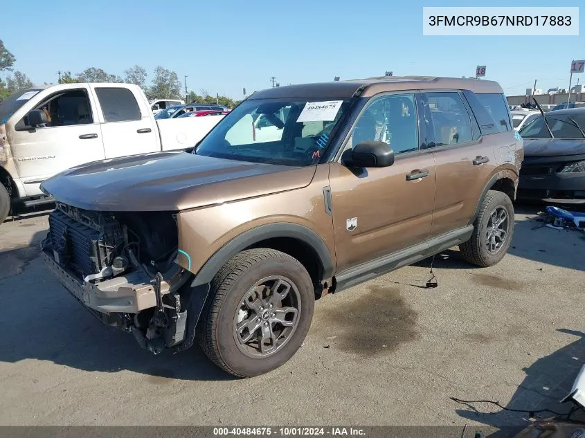 2022 Ford Bronco Sport Big Bend VIN: 3FMCR9B67NRD17883 Lot: 40484675