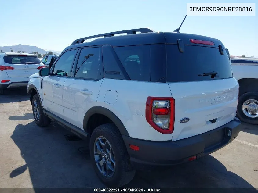 2022 Ford Bronco Sport Badlands VIN: 3FMCR9D90NRE28816 Lot: 40522221