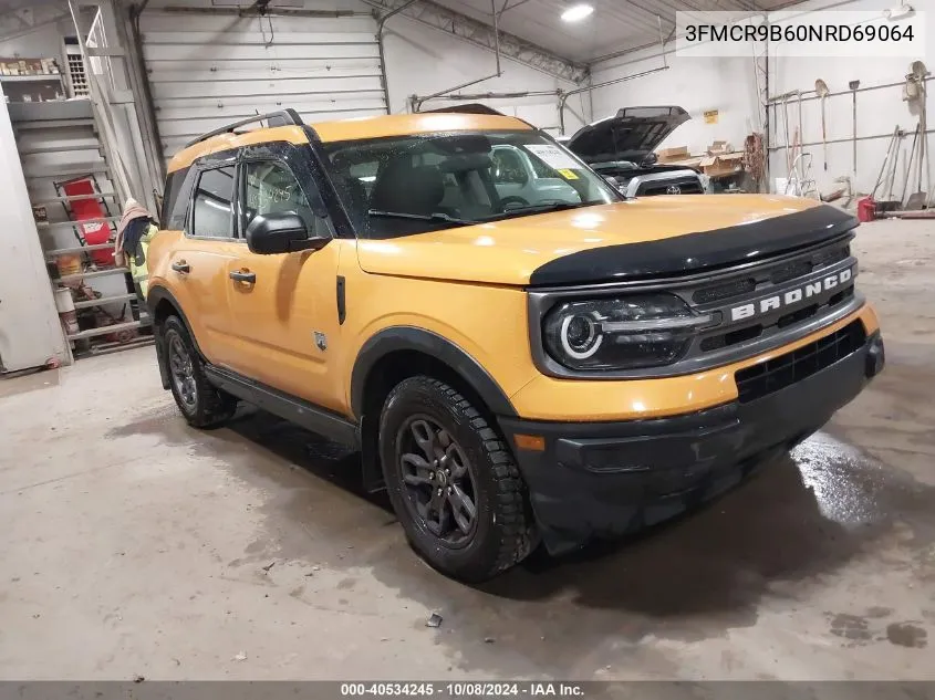 2022 Ford Bronco Sport Big Bend VIN: 3FMCR9B60NRD69064 Lot: 40534245