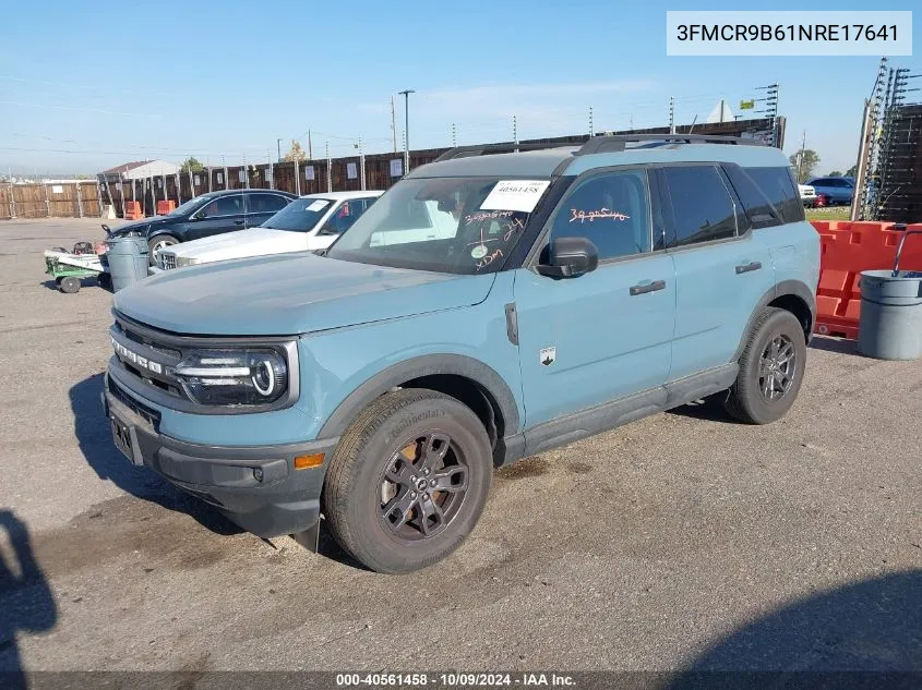 2022 Ford Bronco Sport Big Bend VIN: 3FMCR9B61NRE17641 Lot: 40561458