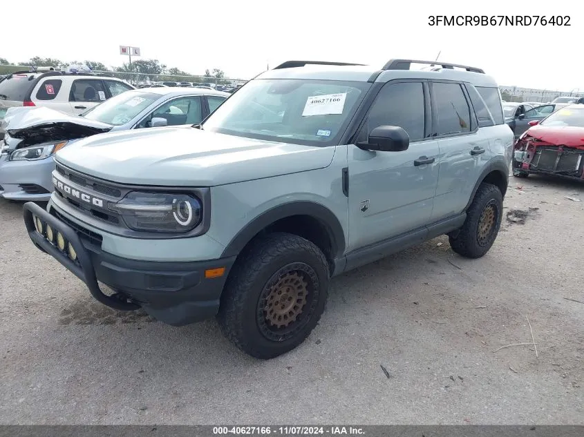 2022 Ford Bronco Sport Big Bend VIN: 3FMCR9B67NRD76402 Lot: 40627166